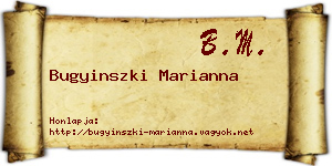 Bugyinszki Marianna névjegykártya